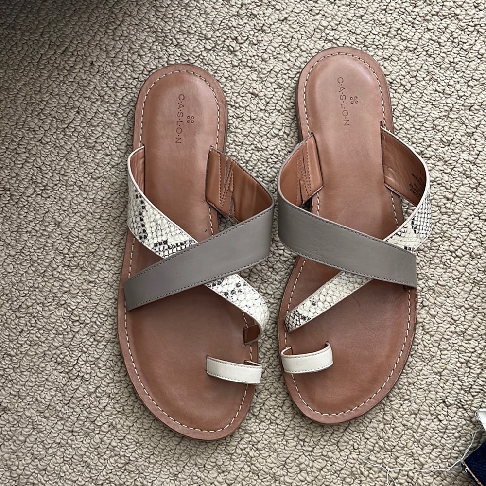 Caslon snakeskin sandals